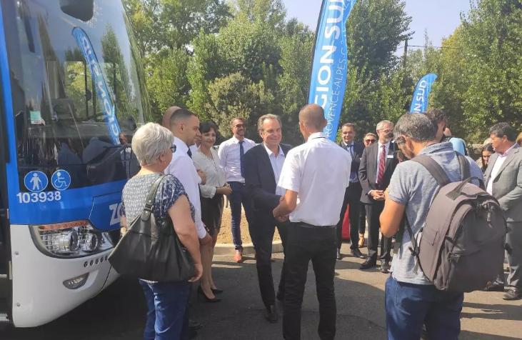 Первая междугородная линия электробуса в Европе официально открылась, электробус YUTONG въезжал в Прованс Франции