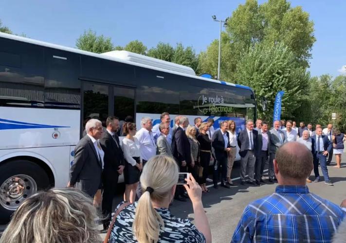 Первая междугородная линия электробуса в Европе официально открылась, электробус YUTONG въезжал в Прованс Франции