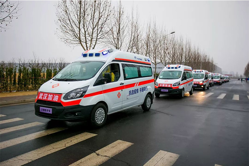 Компания “Yutong” пожертвовала 10 автомобилей скорой медицинской помощи с  отрицательным давлением в г. Ухань